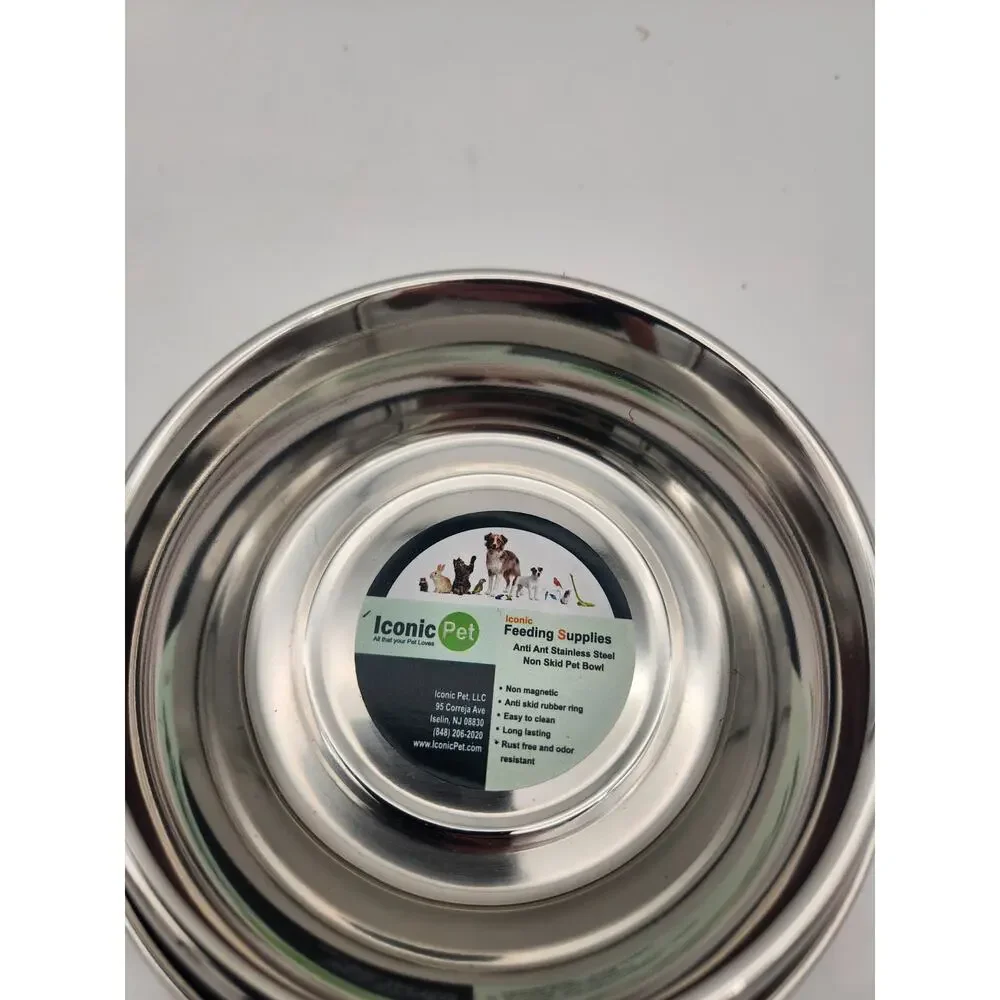 Iconic Pet Stainless Steel Bowl Water/Food Bowls NWT